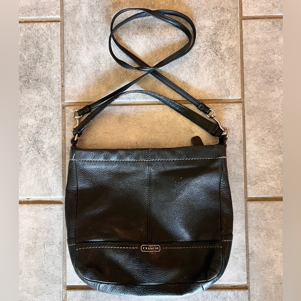 Coach Black Pebbled Leather Crossbody Bag